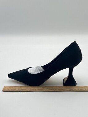 YDN Black Pointed Toe Slip on Pumps Special High Heel Shoe for Party Prom Lady